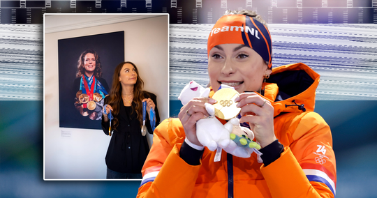 Femke Kok imiteert iconische foto van schaatslegende Ireen Wüst