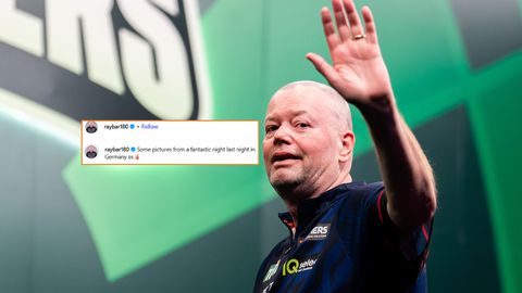 Blije dartslegende Raymond van Barneveld gaat na 'fantastische avond' de mist in: 'Sorry Barney..'