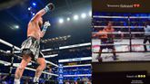 Jake Paul na zijn overwinning op Mike Perry (Getty Images), rechts een screenshot van Instagram Jutta Leerdam