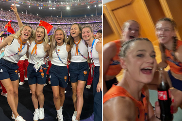 Hilarische beelden van zilveren olympische estafetteploeg duiken op: 'Wat is dit voor filmpje?'