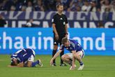Spelers van Schalke kunnen hun ogen niet geloven na de 5-3 nederlaag tegen Darmstadt. Getty Images