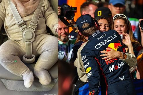 Max Verstappen, Kelly Piquet en haar story © Instagram en Getty Images, beeldbewerking Sportnieuws.nl