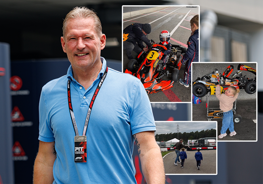 Jos Verstappen geeft kleinkinderen les in de kart: 'Deze kleine meid wilde ook'