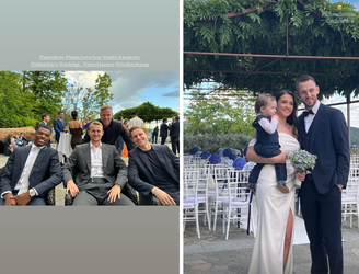Oranje-internationals Frenkie de Jong en Matthijs de Ligt vieren huwelijksfeestje Stefan de Vrij