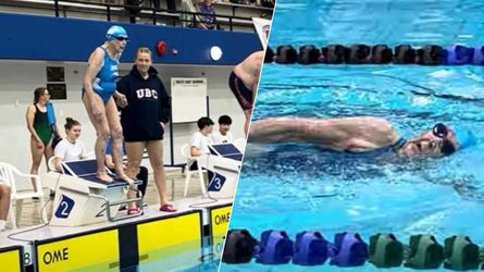 Nederlandse Betty Brussel (van 99 jaar) heeft drie wereldrecords verbroken met zwemmen