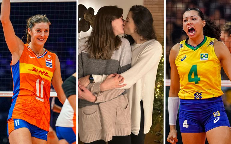 Dit is Anne Buijs: Nederlandse volleybalster kust haar Braziliaanse vrouw én collega door het net heen