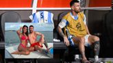 Lionel Messi tijdens de Copa América-finale (Getty Images) en linksonder op de boot met zijn vrouw (Instagram)