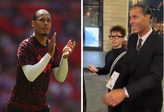 Virgil van Dijk en handtekeningjagers. Getty Images & X/@AnythingLFC_, beeldbewerking Sportnieuws.nl