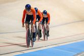 Roy van den Berg, Harrie Lavreysen en Jeffrey Hoogland. Getty Images