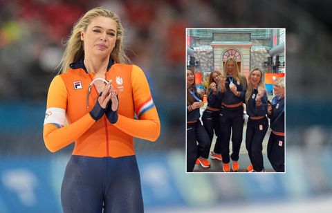 Jutta Leerdam roept hulp van Joy Beune en Femke Kok in voor bijzondere video tijdens olympische huldiging