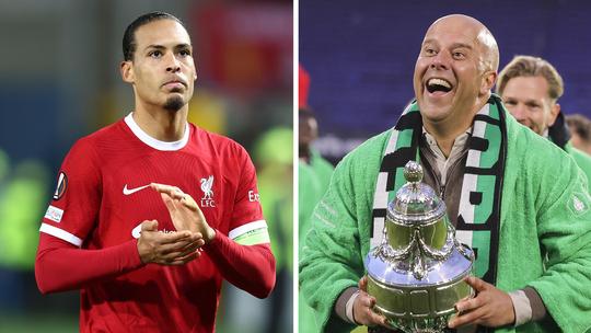 Zuchtende Virgil van Dijk lovend over Arne Slot: 'Hij is één van de betere'