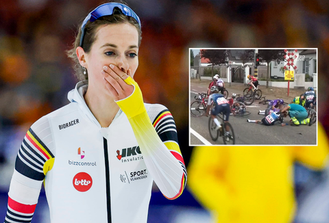 Olympisch schaatsster (30) komt zwaar ten val in wielerkoers: 'Er was geen ontkomen aan'