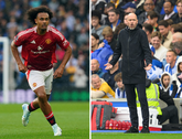 Joshua Zirkzee had een pijnlijke hoofdrol tijdens de nederlaag van Erik ten Hags Manchester United © Getty Images
