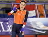 Femke Kok deelt 'dikke vette knock-out' uit op de 1000 meter. ©AP