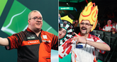 Stephen Bunting en Damon Heta. © PDC Darts
