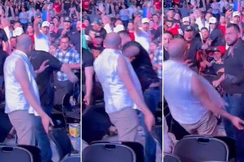 UFC, teken die vent: fan geeft andere supporter linkse directe bij massale vechtpartij in publiek