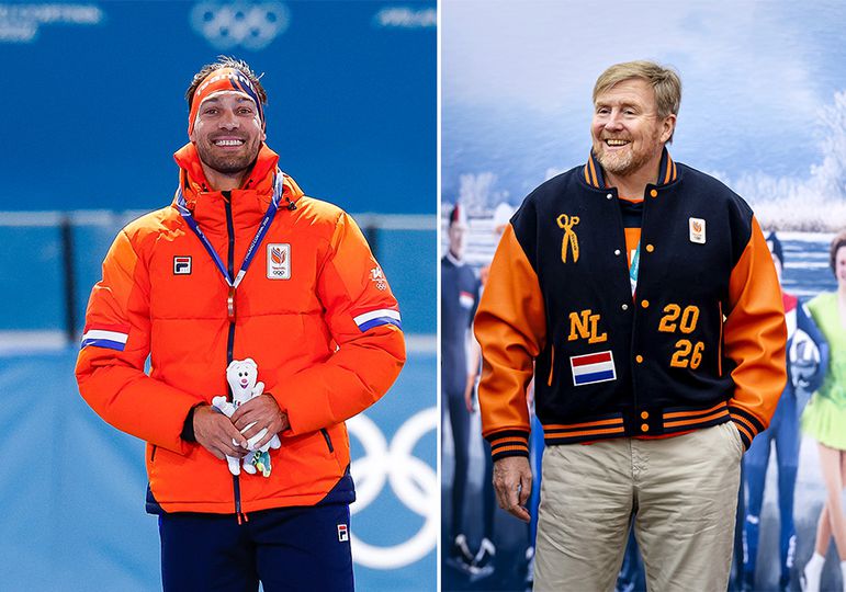 Kjeld Nuis en koning Willem-Alexander. NL Beeld/ANP