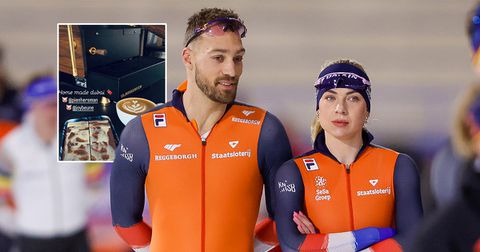 Kjeld Nuis laat zich verwennen door Joy Beune en Pien Hersman met smakelijke trend van TikTok