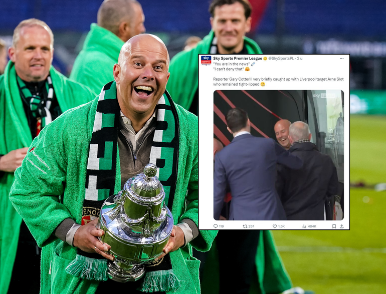 Engelse journalist wacht Arne Slot op bij spelersbus Feyenoord, maar krijgt dankzij beveiliging niet wat hij wil