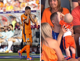 Joey Veerman zocht na de pijnlijke nederlaag van Oranje zijn familie op © Getty Images, screenshot NOS, beeldbewerking Sportnieuws.nl