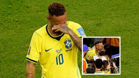 Brazilië-ster Neymar (34) barst in tranen uit na rentree: bekende vriendin troost hem met intieme kus