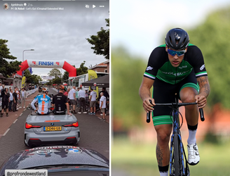 Schaatser Kjeld Nuis wordt als een koning rondgereden en geniet tijdens duel met toppers uit Tour de France