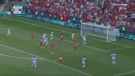 Deze goal van Argentinië op de Olympische Spelen werd uiteindelijk nog afgekeurd