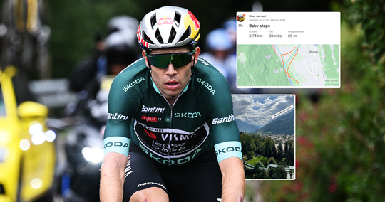 Wout van Aert begint op adembenemende locatie aan revalidatie: 'Baby steps'