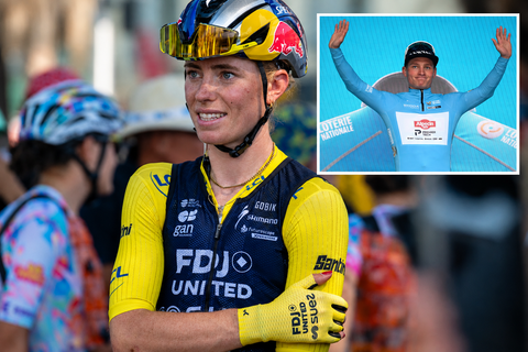Wielericonen Mathieu van der Poel en Demi Vollering vormen zeldzaam koppel: 'Dat was grappig'