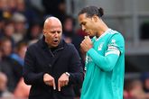 Arne Slot en Virgil van Dijk. Getty Images