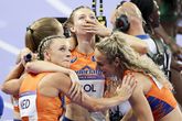 Femke Bol en haar atletiekcollega's © Getty Images