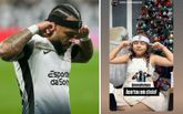 Memphis Depay ziet dat er met kerst fans dolblij zijn met zijn haarband als cadeautje. ©Getty Images/Instagram, beeldbewerking Sportnieuws.nl.