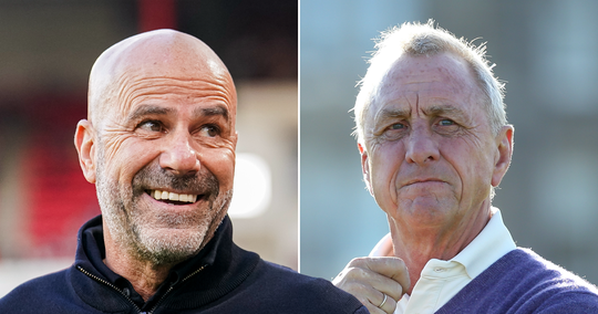 Peter Bosz beleefde 'unieke' ontmoeting met voetballegende Johan Cruijff: 'Als hij dan toch komt...'