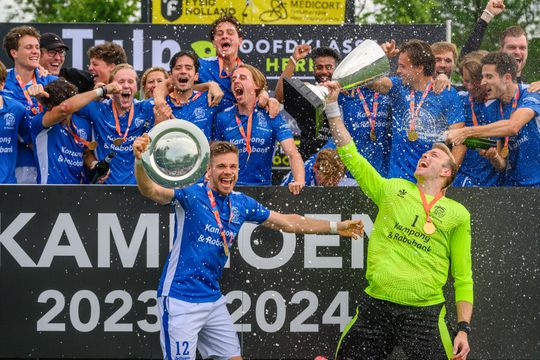 Hockeyers Kampong kampioen door zege op Rotterdam, hockeysters Den Bosch vieren ook feest