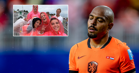 Vrouw van Donyell Malen en dochter Oranje-icoon getroffen door noodweer op WK: 'Lekker zo'