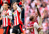 PSV en Ajax. Getty Images, beeldbewerking Sportnieuws.nl