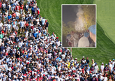 Fans bij de Ryder Cup werden opgeschrikt door een explosie. Getty Images/X