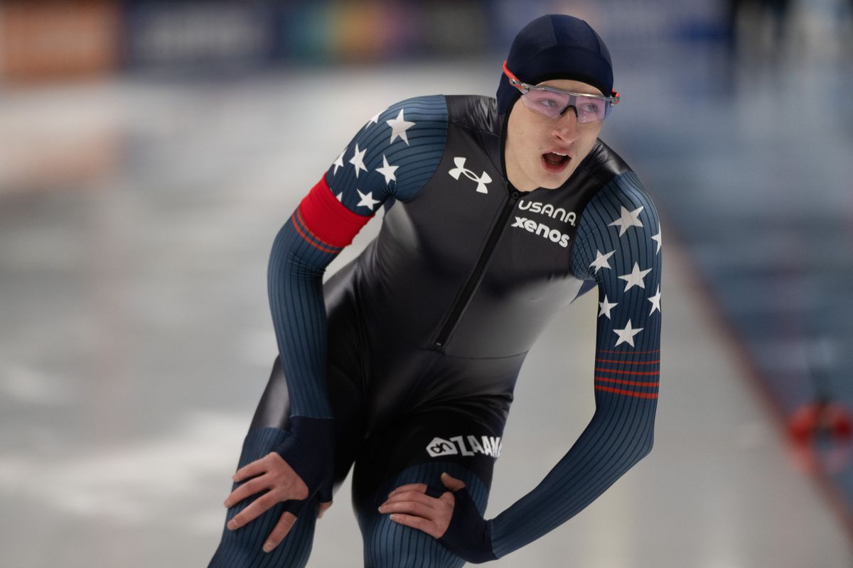 Jordan Stolz ook op 1500 meter veruit de snelste bij World Cup in Salt Lake City