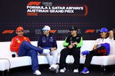Verbazing bij de Formule 1-coureurs toen Max Verstappen ineens ontbrak tijdens de persconferentie © Getty Images