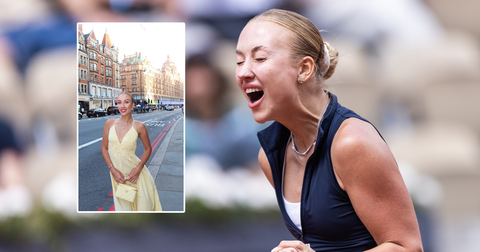 Toptennisster Anastasia Potapova (vriendin Tallon Griekspoor) schittert in stralende outfit op iconische locatie