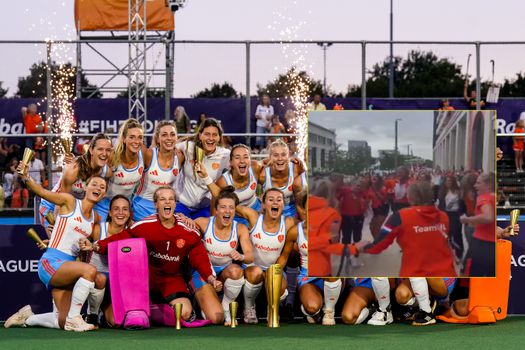 Hysterische hockeysters dansen samen met koning Willem-Alexander en Máxima: bekijk hier de beelden