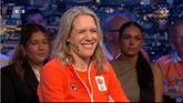 Ellen van Dijk kan weer lachen. © Screenshot NOS