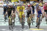 Wout van Aert, Tadej Pogacar, Jonas Vingegaard en Florian Lipowitz tijdens de laatste Touretappe.

© GettyImages