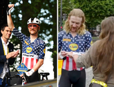 Quinn Simmons vroeg luttele minuten na het eind van de Tour de France zijn geliefde ten huwelijk © Getty Images, X