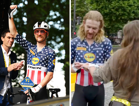 Smaakmaker Tour de France verrast vriendin in Parijs met romantisch aanzoek: 'Ze zei ja!'