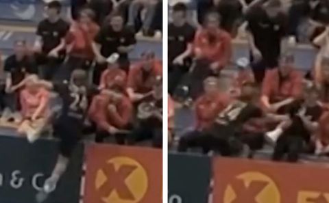 Handballer gestraft na bizar incident in Noorwegen: speler sprong publiek in en viel toeschouwer aan