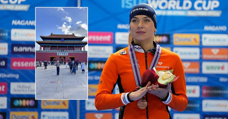 Schaatssters Joy Beune en Michelle de Jong bezoeken 'verboden' plek in Beijing