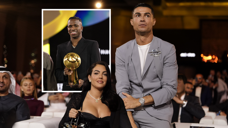 Cristiano Ronaldo steunt Vinícius Jr bij ontvangen van 'troostprijs': 'Hij had de Ballon d'Or moeten winnen'