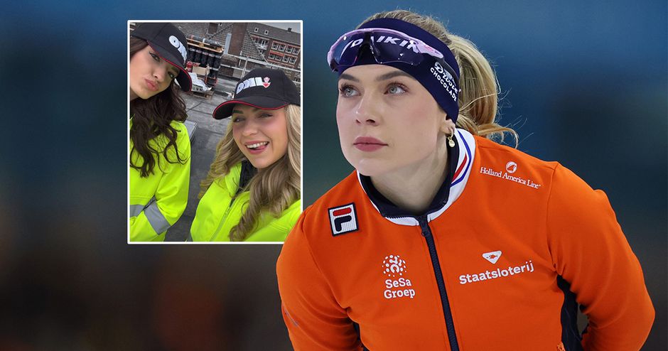 Joy Beune slooft zich met schaatsvriendin uit op het dak: 'We zijn nu in te huren'