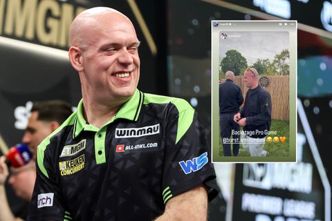 Feestende Michael van Gerwen verschijnt tijdens Koningsdag toch nog aan het dartbord